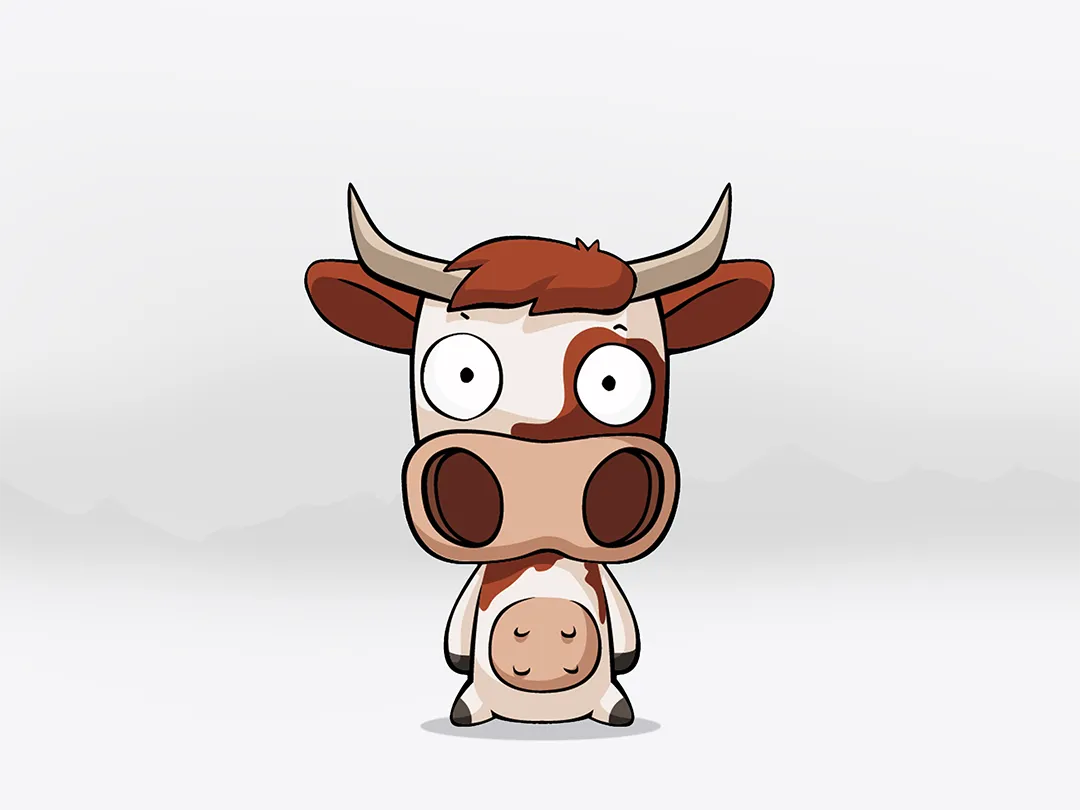 Illustration de vache style enfantin pour objets souvenirs – graphiste indépendant en Valais