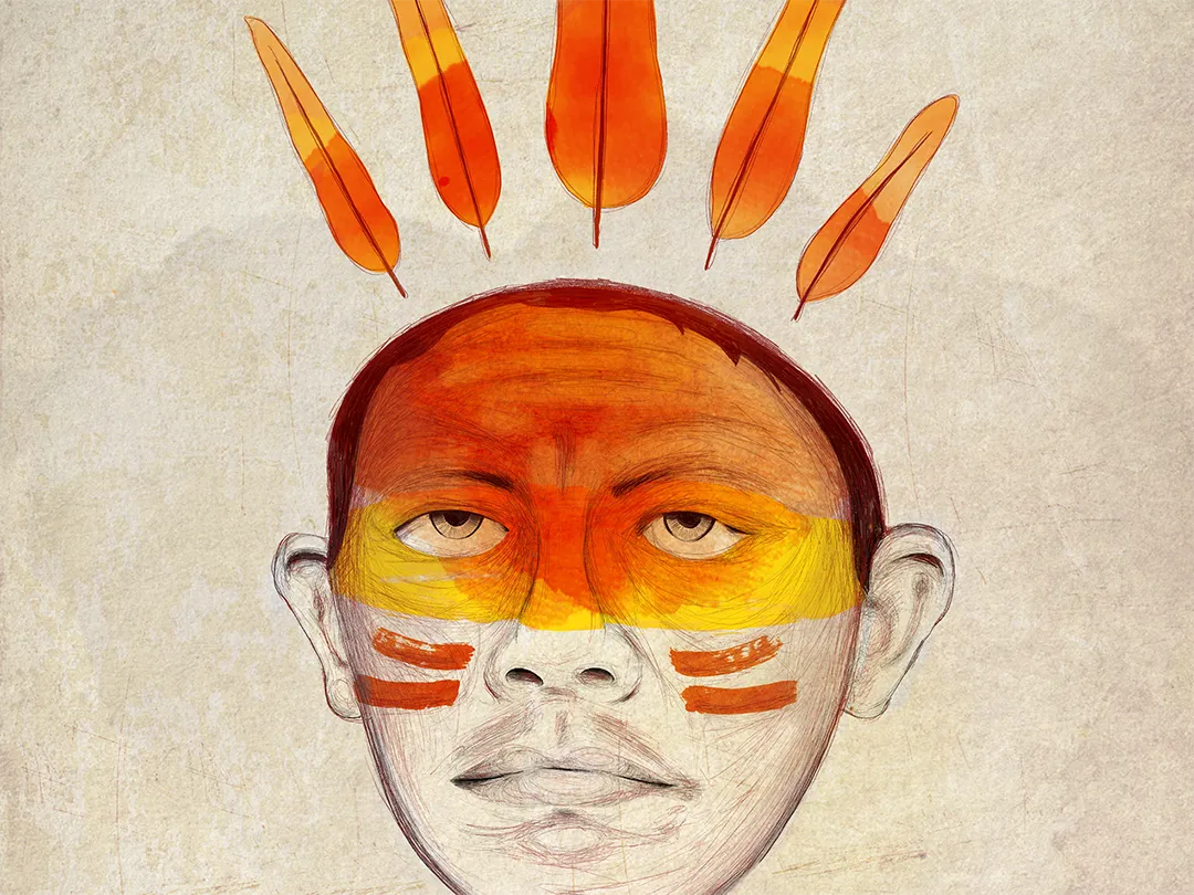 Illustration ethnique et spirituelle pour projet musical – graphiste en Valais